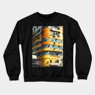 Yellow Building Facade in Hong Kong Crewneck Sweatshirt